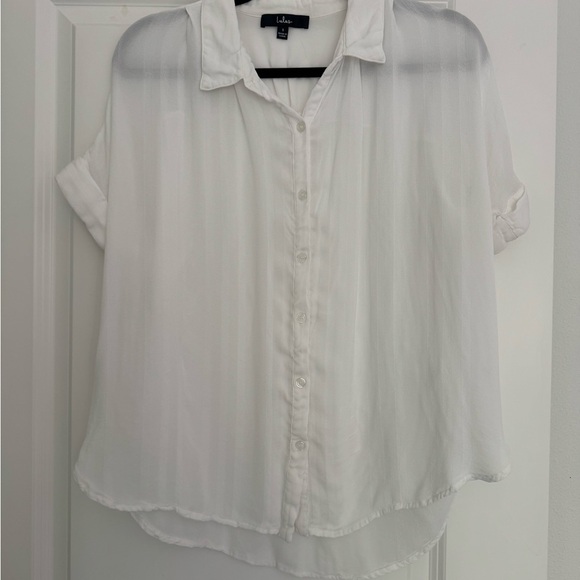 Lulus Tops - Lulus women's white collar button down short sleeve blouse shirt top small 4 6